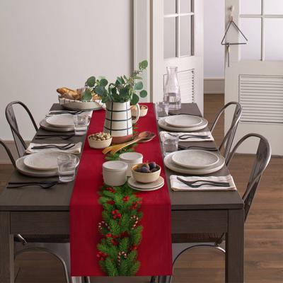 Weihnachtsbaum-Kiefernadeln, Süßigkeiten-Schleife, Tischläufer, Hochzeitsdekoration, Tischdecke, Weihnachtsdekoration, Urlaub, Party, Tischdecke