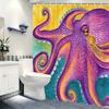Vibrant Art Pattern Polyester Bathtub Curtain - Stylish Printed Shower Curtain, Eye-catching Bathroom Decor