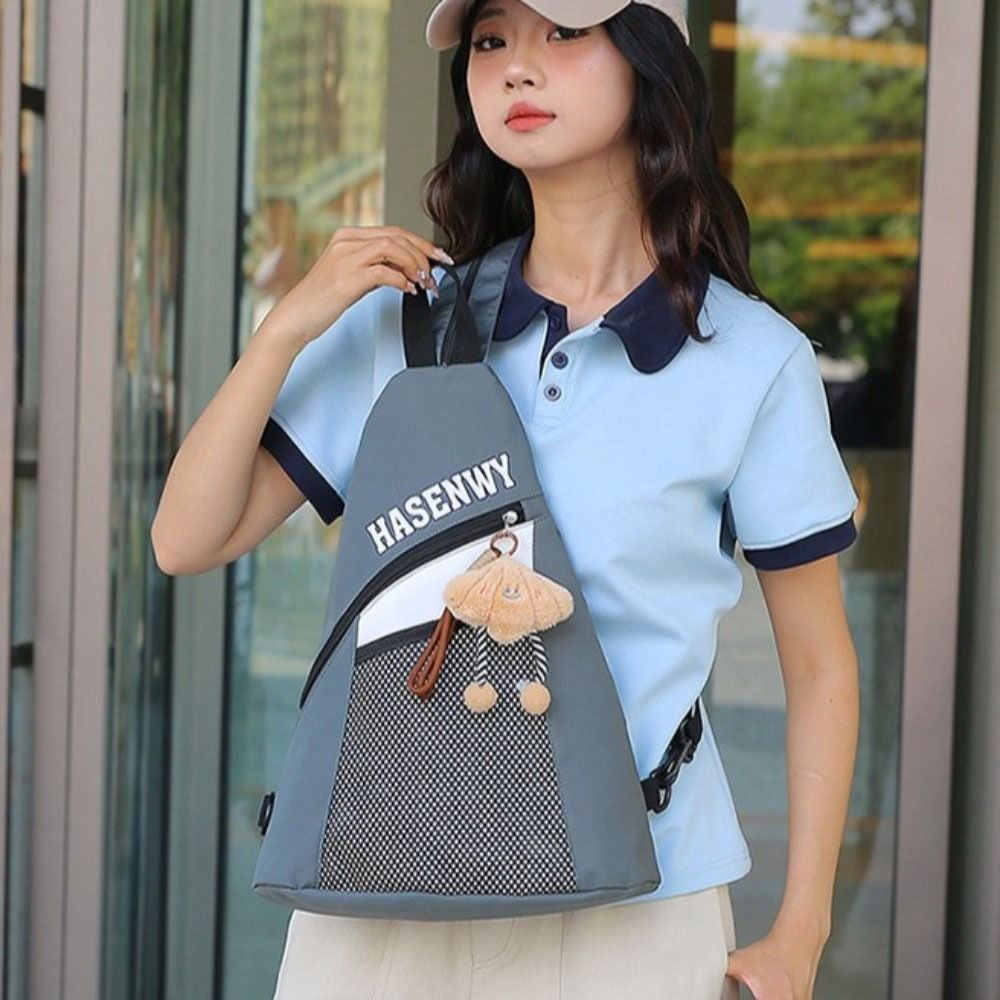 Multifunctional Triangular Backpack Large Capacity Single Daypack Cute Crossbody Bag  Girls