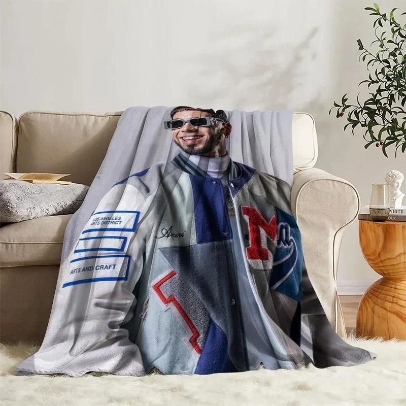 Fluffy Blankets Anuel AA Bed Sofa Camp Nap Bedspread Soft Blankets Fleece Home Textile Birthday Gift Blanket Bedroom Decor