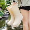 Women's Medium and High Rain Shoes Waterproof, Non-slip and Warm Rain Boots Fishing Work Four-season Boots Takeaway Rubber Shoes Water Boots