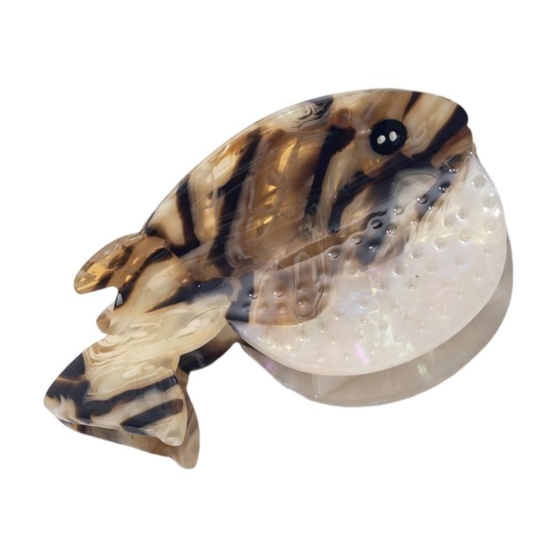 

Friendly Acetate Hair Barrettes For Daily Use Clawfish Whale Pattern Not Slip Teeth Styling Essential