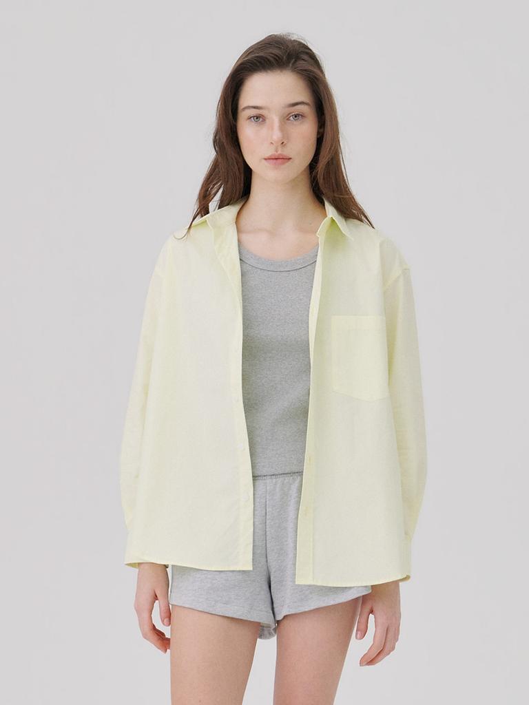 Weibeuyunion Oversized Essential Shirt Light Yellow