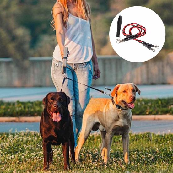 

Double Bungee Dog Leash 360-degree Swivel Tangle-Free Dual Dog Leash Shock Absorbing Bungee Walking Training Lead for Small Medium Large Dogs S синій