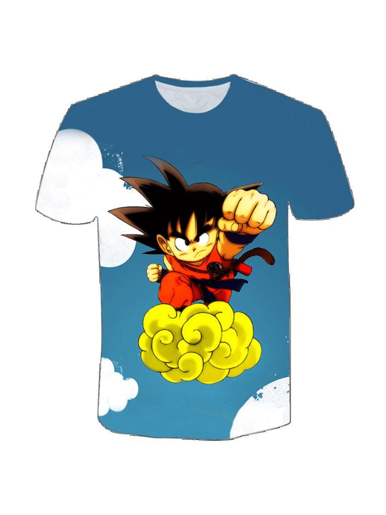 Summer 3D Print T-shirt Anime Character Son Goku Super Saiyan T-shirt Boy Children's Clothes T-shirt