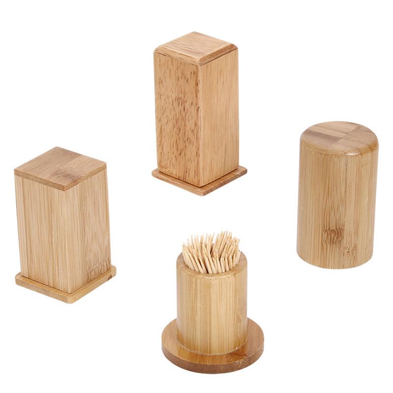 Engraved Bamboo Toothpick & Cotton Swab Holder for Home, Hotel, or Restaurant.