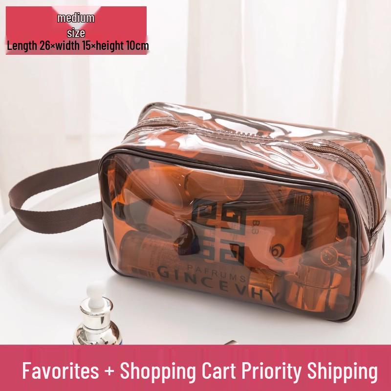 Transparent Waterproof Cosmetic Bag - Large Capacity Travel Toiletry Organizer for Women