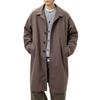 WUXZHI Chesterfield Coat with Turndown Collar and Trench Business Casual Windproof and Fashionable for and Spring Men's Coat, Long, Jacket,