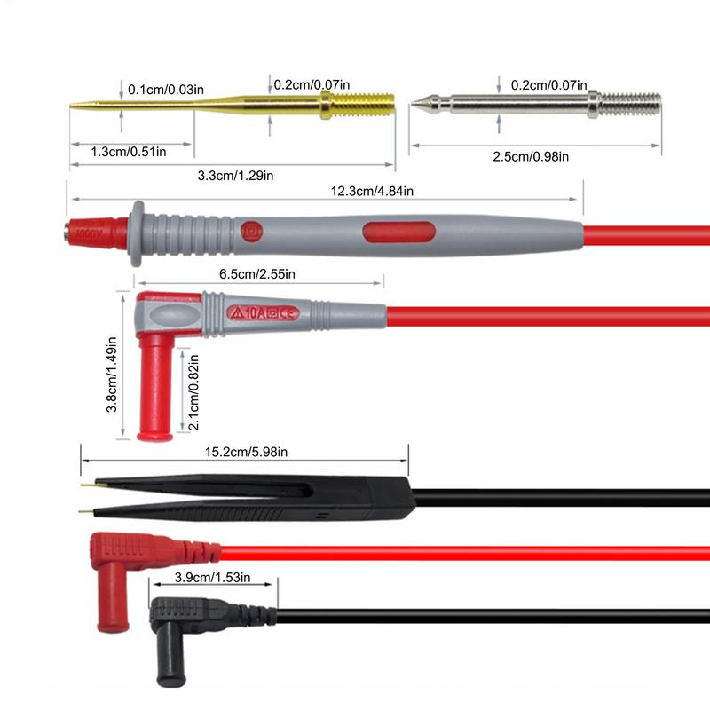Electrical Multimeter Test Lead Kit Professional Alligator Clip Probe Leads Set Replaceable Pin Electronic Repair Tool Kit For