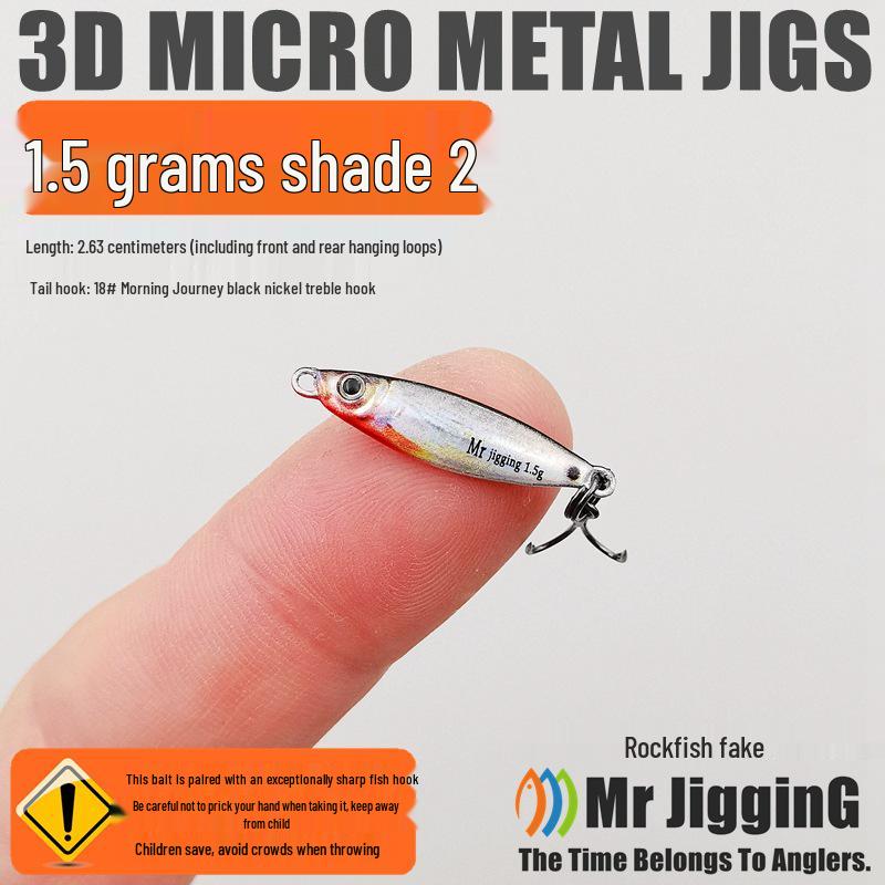 

1.5г-5г 3D Мини Металлический Джиг Приманка: Блесна Bluefin Minnow VIB 3g (with single hook)