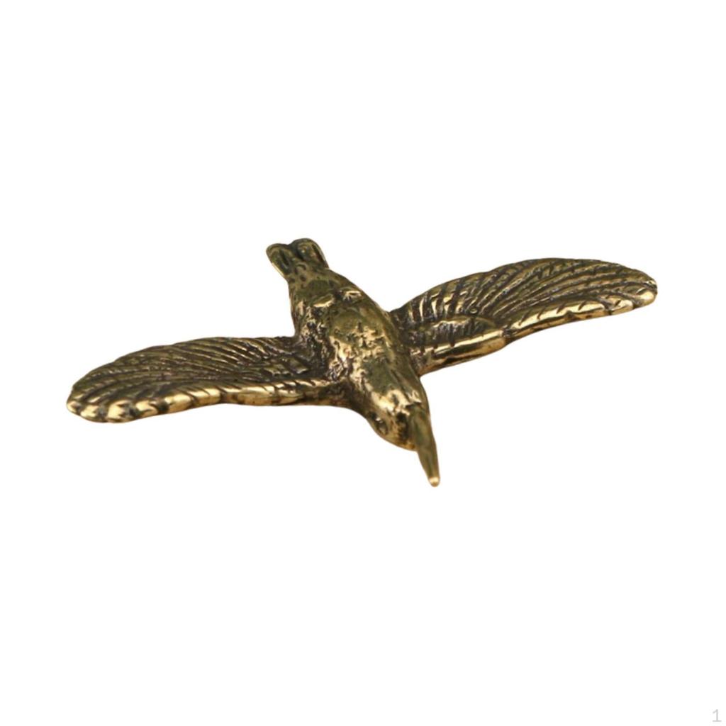 Brass Bird Statue Miniature Figurine Creative Vintage Design Tabletop Souvenir Ornament Tea Pet