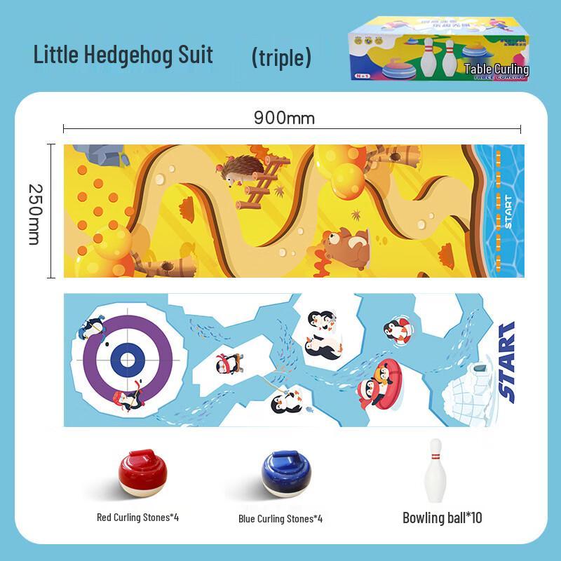 Xuanyong 3-in-1 Tabletop Curling, Shuffleboard & Bowling Game Set