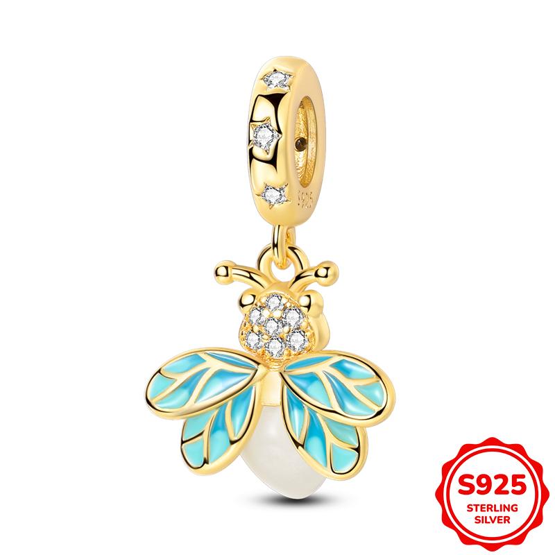 Copper Genuine Luminous Firefly Pendants Charms Bead Fit 3Mm Bracelet Necklaces For Women Luxurious DoItYourself Jewellery Crafting Gift