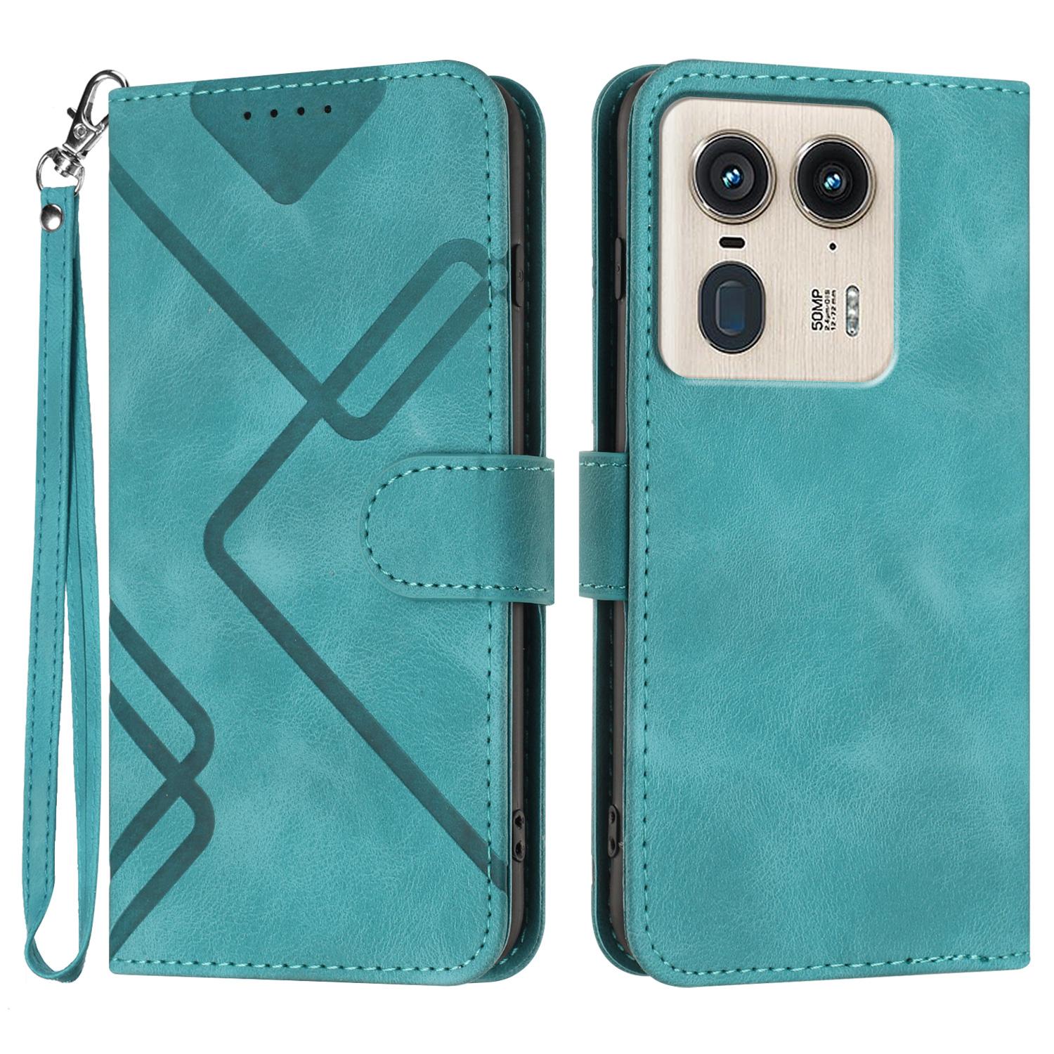 

YX0040 For Motorola Edge 50 Ultra 5G/Moto X50 Ultra 5G Case Geometric Leather Phone Cover Baby Blue