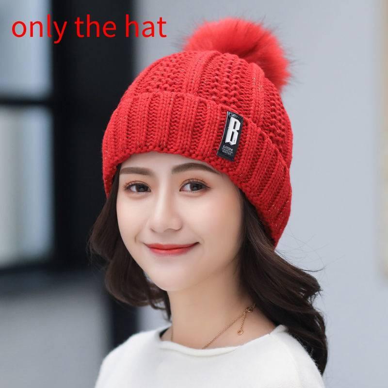 Knitted Winter Hat With Plush Balls And Letter Decorations For Outdoor Daily Use