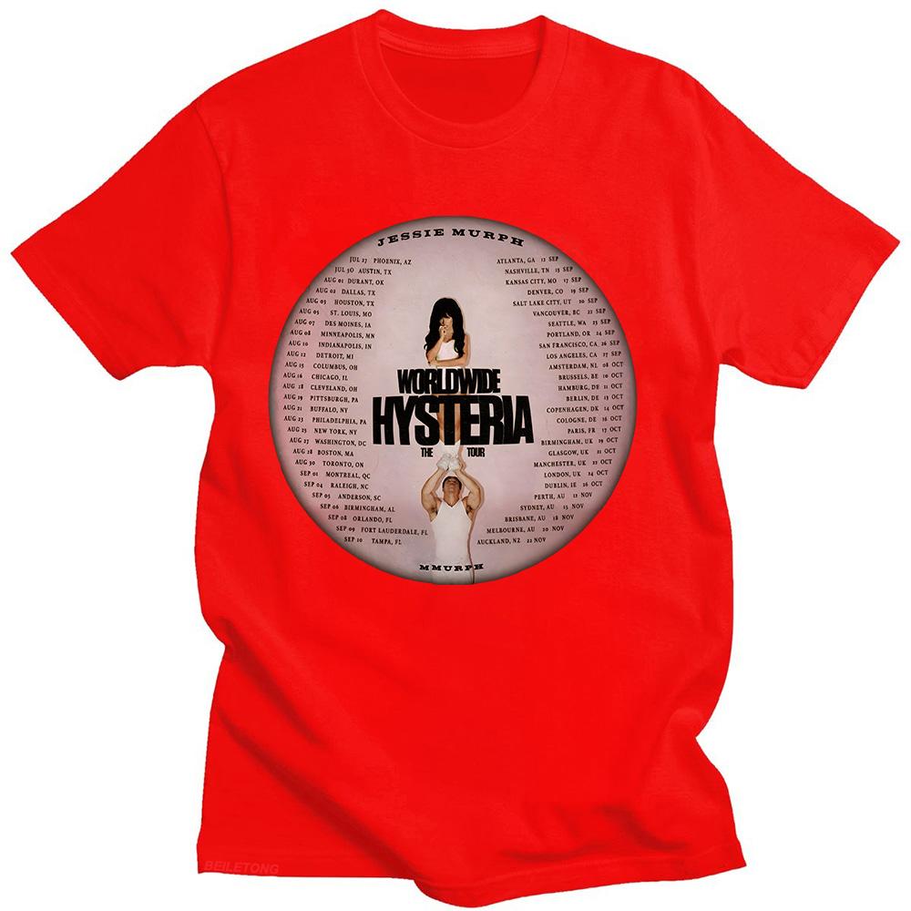 

Футболка Jessie Murph Worldwide Hysteria The Tour 2025 Мода Харадзюку Эстетичные Футболки Унисекс Высококачественные Хлопковые Топы Y2K Футболка XXL красный