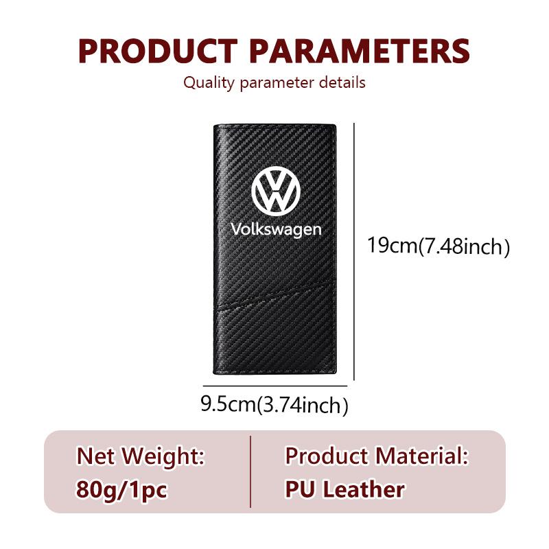 VFHJQ1 For Volkswagen VW Men's Carbon Fiber Wallet Large Capacity Car Card Holder Organizer Scirocco Jetta Beetle Golf 4 5 6 Passat
