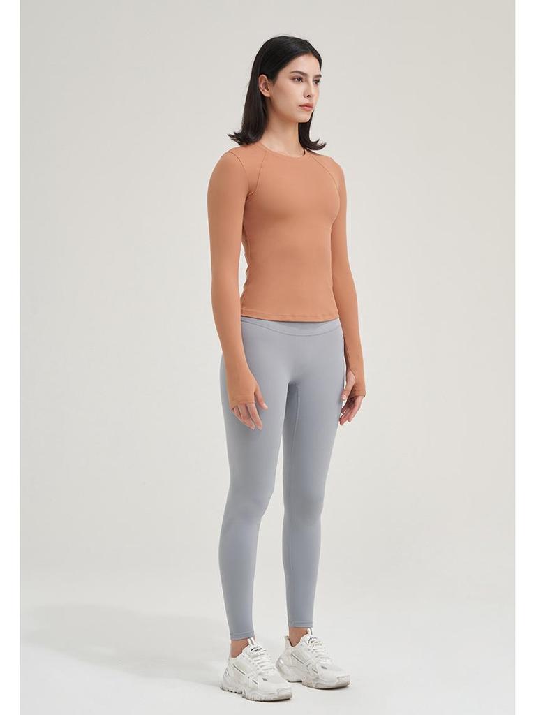 Damen Schnelltrocknendes Langarm-Yoga- und Lauf-Oberteil für Herbst und Winter