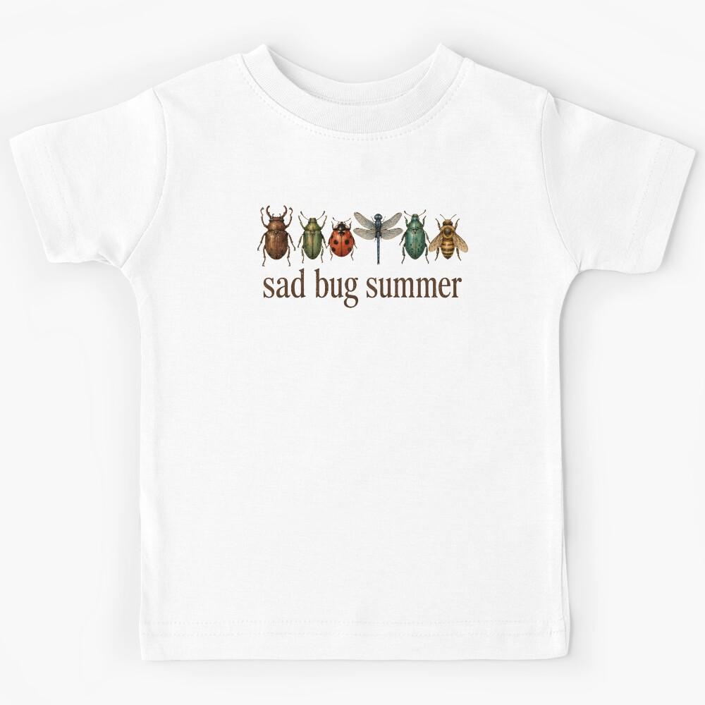 Sad Bug Summer Shirt, Bug Tee, Cottagecore Insect Shirt, Minimal Nature Gift for Her Kids T-Shirt 100