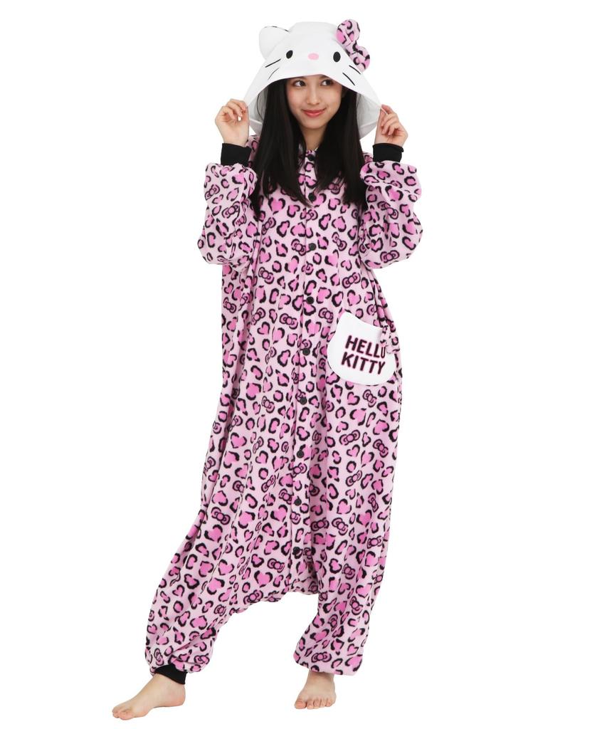 [SAZAC] Character Fleece Kigurumi, One Size Fits All, Sanrio Leopard Kitty