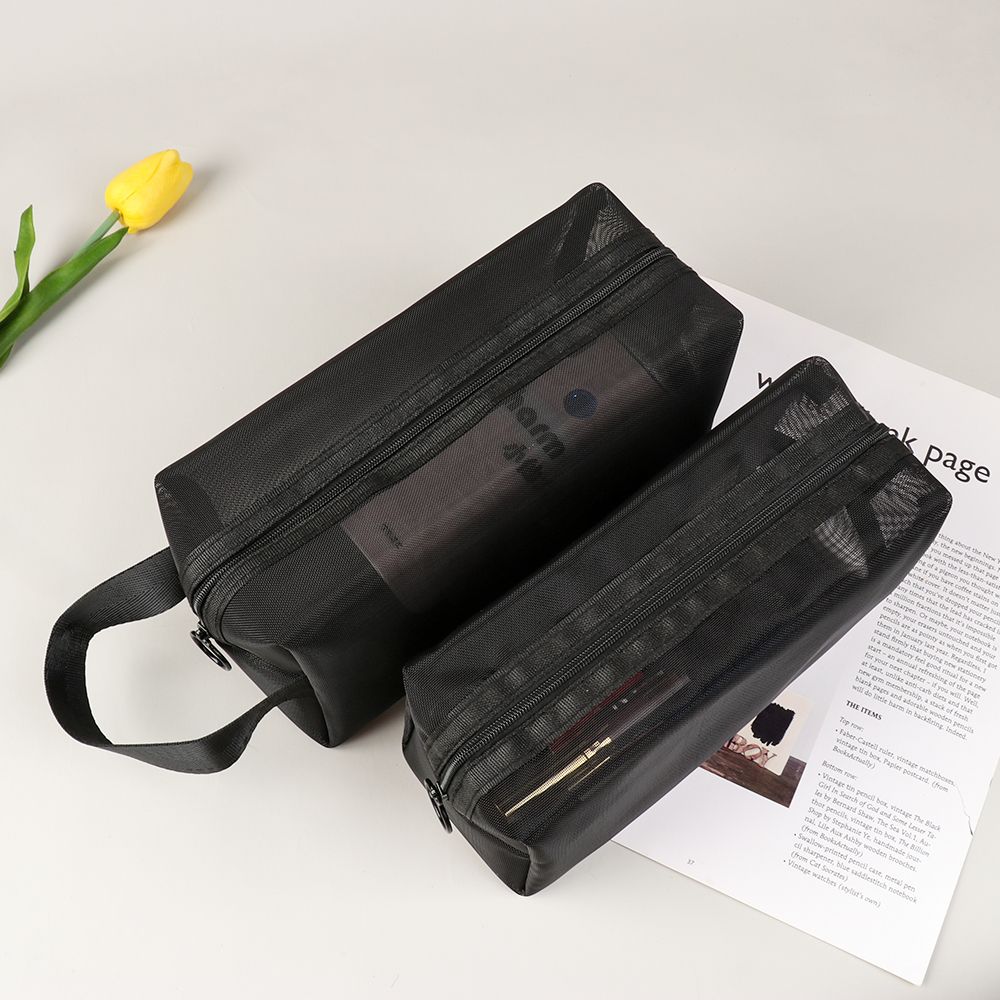 Zipper Storage Toiletry Bag Travel Organizer Makeup Pouch Cosmetic Bag Mesh Package