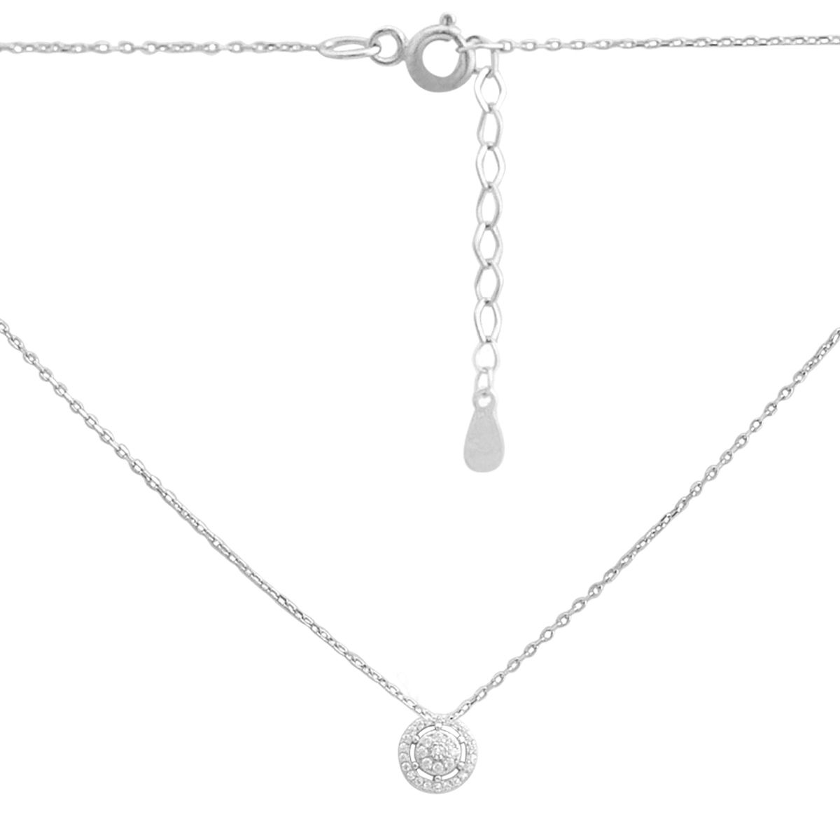 

Silver necklace with cubic zirconia, item weight 2.23 g (2184393) 40-45cm білий