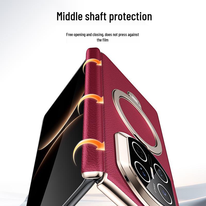 Huawei MateX7 Magnetic Suction Case: Center Shaft, X6 Pivot, Precise 360° Bracket, X5 Leather, Drop-Proof