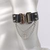 Leatherette Leg Garter Adjustable Shoes Accessories Punk Choker Chain Armband  Halloween