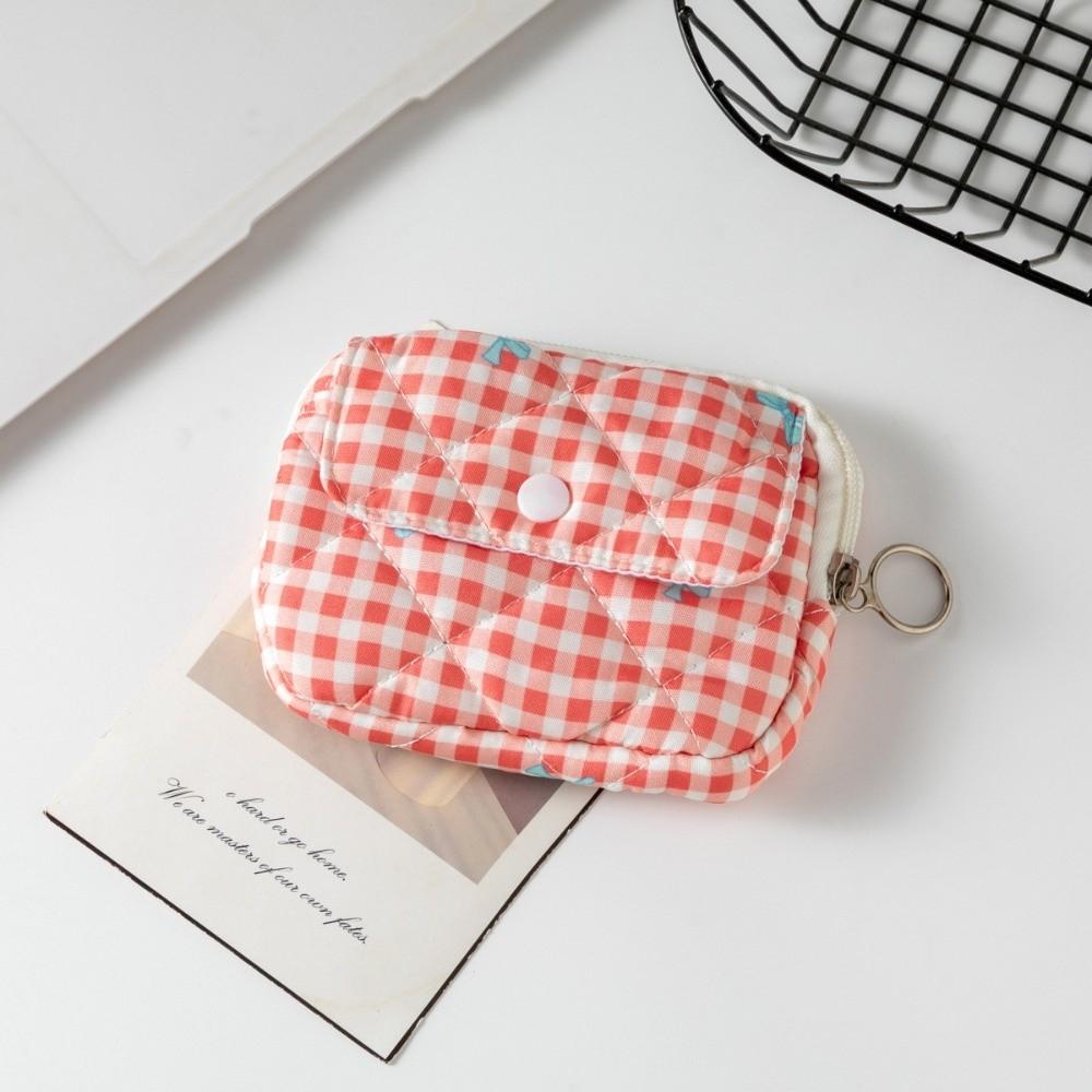 New Cartoon Floral Coin Purse Bow Print Large Capacity Storage Bag Headphone Bag