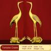 Copper Feng Shui Turtle Crane Longevity Ornament Single Crane Stomping Home Desktop Decor