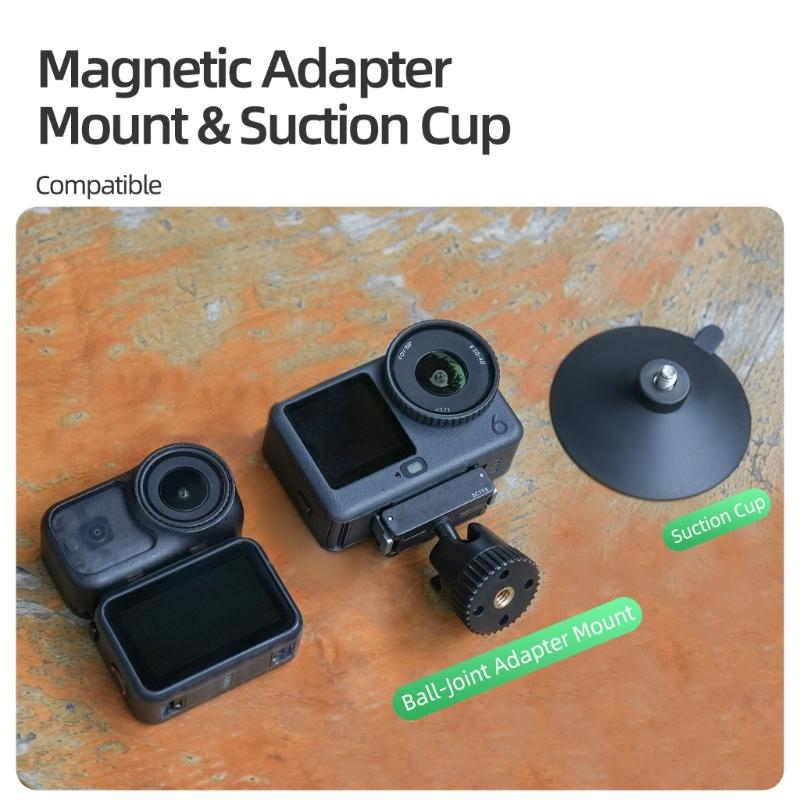 Magnetic Quick Release Mount Suction Cup Stand For Action 6 Camera Holder With 360Degree Ball Head Strong Suction Power