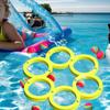 Pool Throwing Games with 12 Balls Durable EVA Floating Water Toy Ring for Kids Adults Summer Swimming Pool Toss Game Set