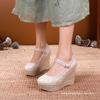 Chunxin ancient style women's shoes Hanfu shoes ethnic style slope heel ancient style heel waterproof table embroidered shoes national style cloth