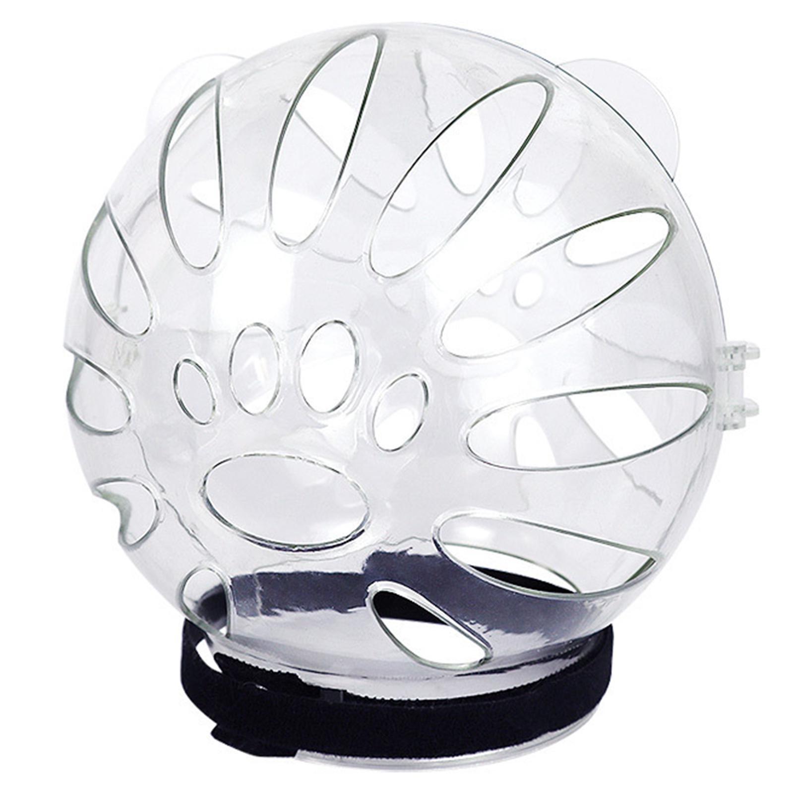 

Кошачий намордник, прочный, большой, в форме кошачьей головы, против царапин, аксессуары для домашних животных, прозрачный намордник для ухода за кошками, кошачий шлем Large прозрачный