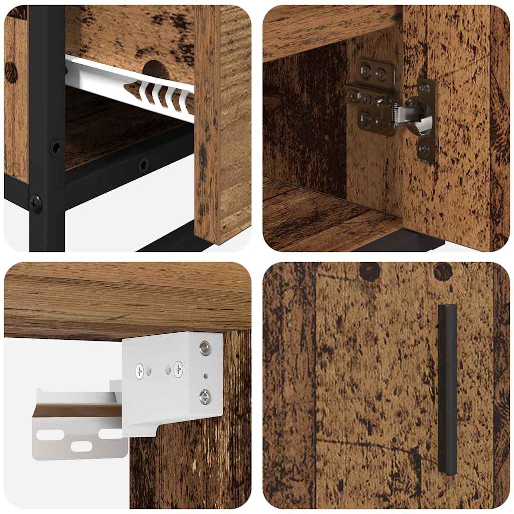Bathroom Furniture Set with Drawers 3 Pcs Reclaimed Wood Effect Particleboard