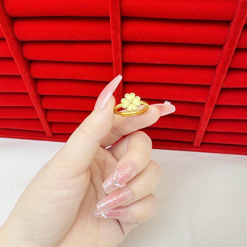 Exquisite Sand Gold Open Ring for Women: High-End Niche Design, Light Luxury Style, Long-Lasting Color, Imitation Gold.