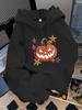 Unisex Fall Autumn Halloween Pumpkin Colorful Star Print Kangaroo Pocket Graphic Hoodie Hooded Sweatshirt Print Casual Top for Da