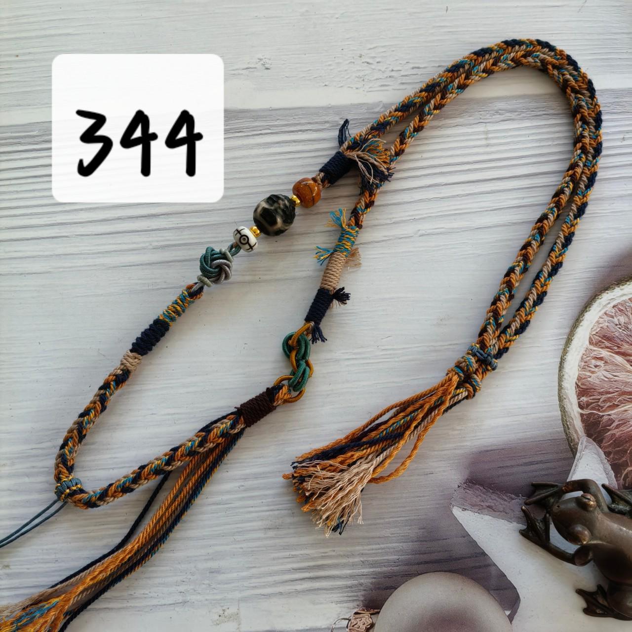 Ручная работа Тибетский Хлопковый Шнурок Регулируемый Ожерелье с Бусиной Дзи Adjustable