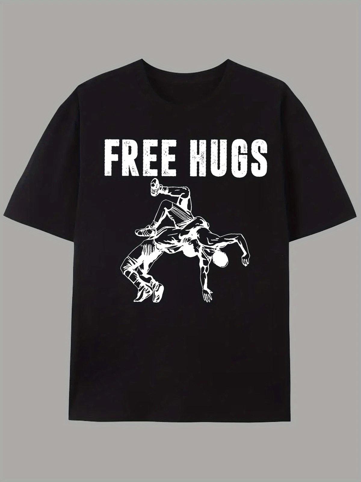 Mens Love Romance Graphic T-Shirt Couple Hug Print Casual Crew Neck Summer Tee XXXL