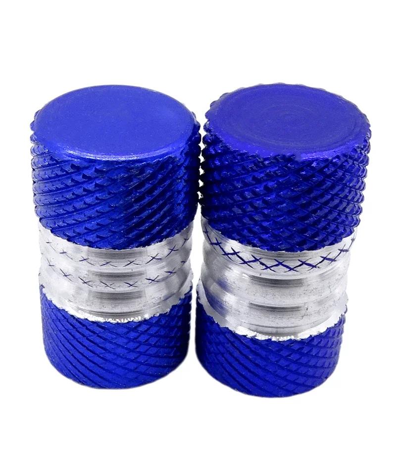 

1 пара универсальных колпачков для автомобильных шин, колпачки для вентилей шин с насечкой, алюминиевые колпачки для воздушных вентилей шин, автомобильные аксессуары синий