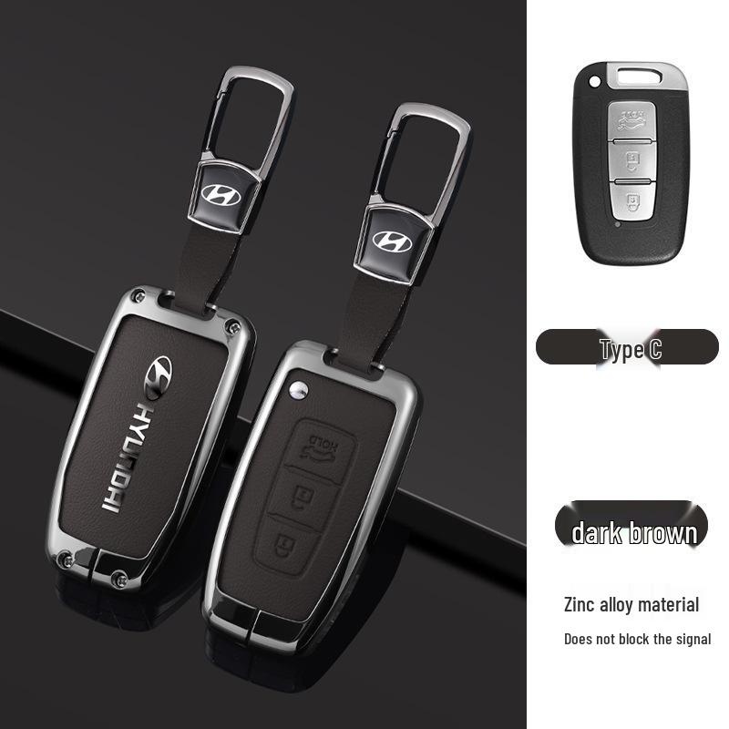 Key Cover Compatible with Beijing Hyundai Ix35, Elantra, Festa, Verna, Ix25, Santa Fe - Premium Men's Bag Case