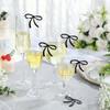 50 st Snygga Rosett Drycksetiketter Akryl Vin Glas Charm Möhippatillbehör För Eleganta Festdekorationer