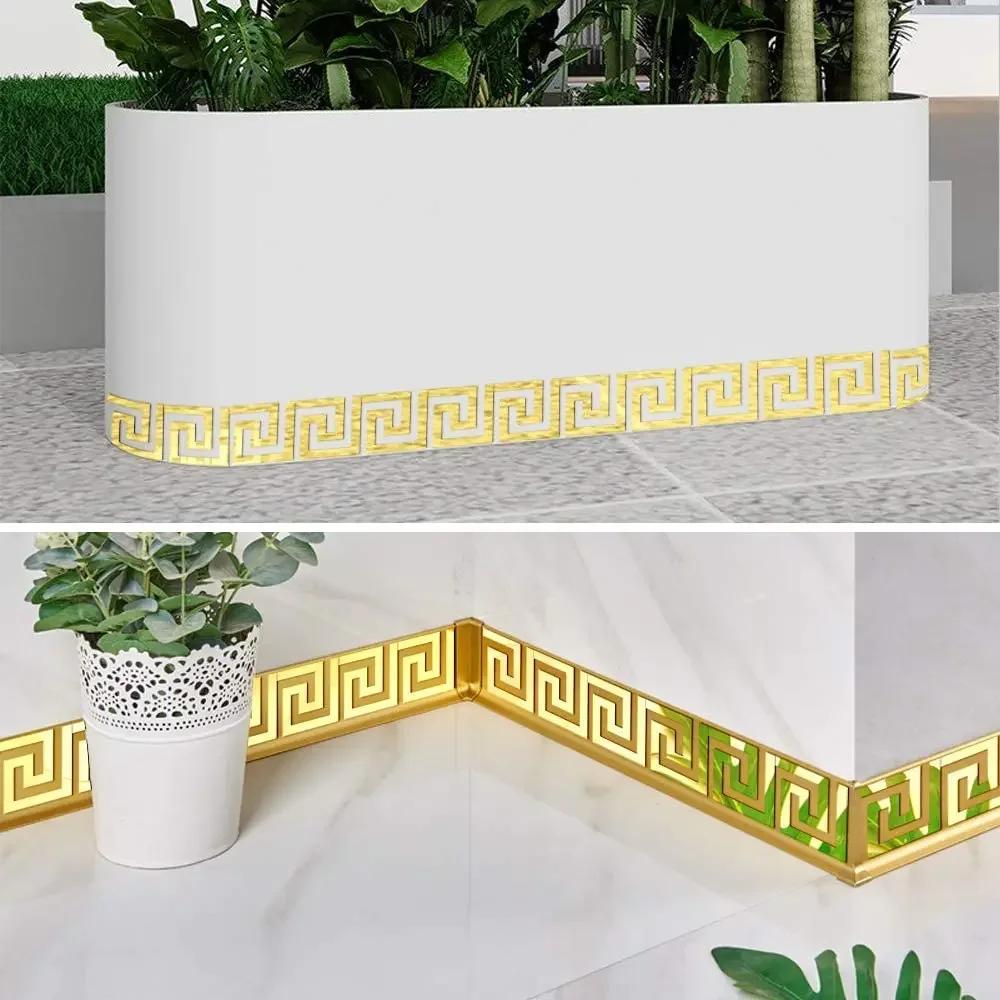 10pcs 3D Acrylic Self Adhesive Wall Decor Sticker Mirror for Bedroom Edge Strip Corner Line Building Border Home Office Decor