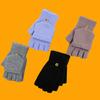 Flip Gloves Men Wool Winter Gloves Touchscreen Gloves Knit Convertible Gloves Touchscreen Mittens Fingerless Gloves