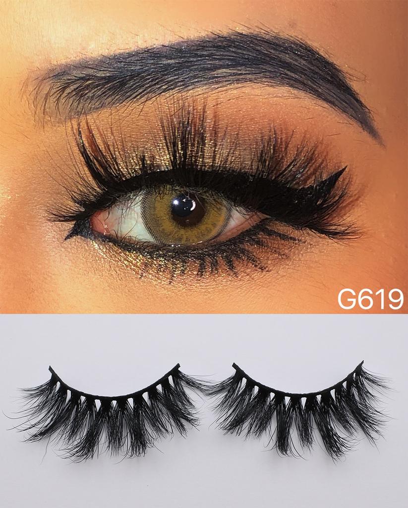 RED SIREN Nerz-Wimpern 1 Paar / Packung Handgefertigt Wiederverwendbar Flauschig Natürliche Wimpern 10mm-20mm 3D Nerz-Wimpern Make-up Nerz-Augenwimpern