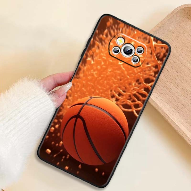 Sports basketball cool For Xiaomi Mi Poco F3 F4 F5 F6 X3 X4 X5 X6 X7 M3 M4 M5 M6 M7 GT Pro 5G Black Phone Case