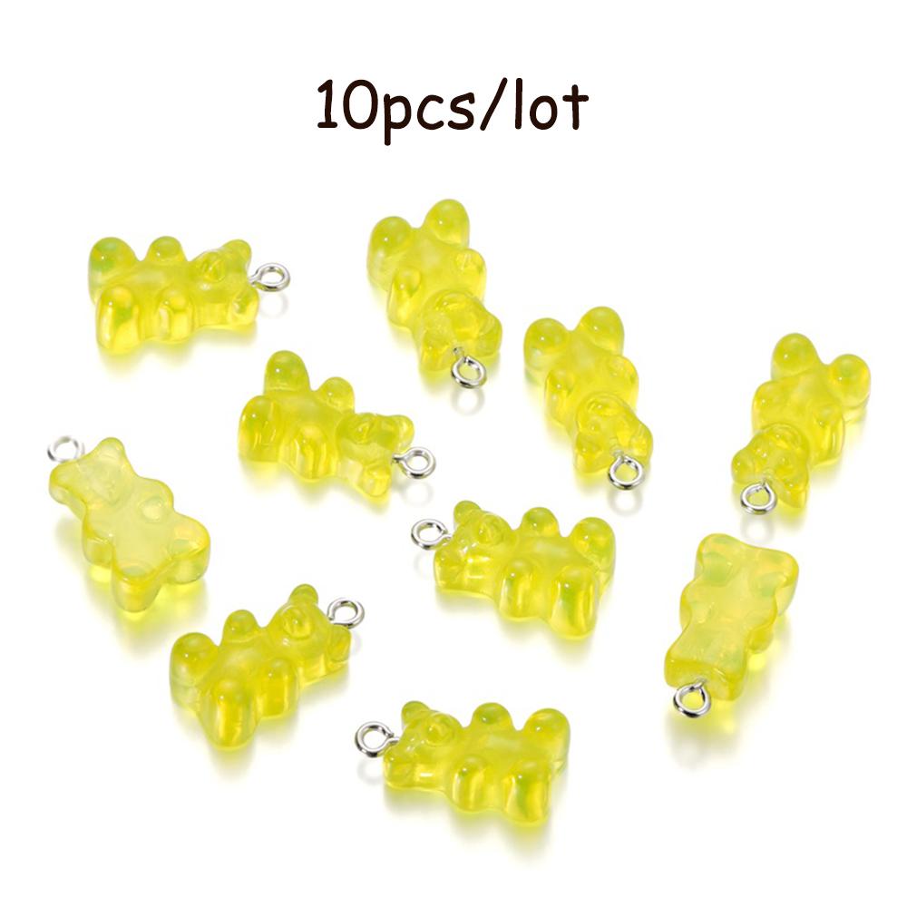 10/20Pcs Candy Bear Pendant Charms for Necklace Bracelet Earrings Jewelry Making Diy Findings Resin Bears Christmas Making