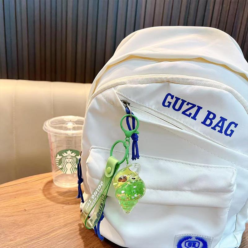 Snäcka Sand Flytande Flaska Nyckelring - Söt Docka Prydnad Hänge