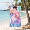 jinu Custom Name Printed Beach Towel Personalized Soft Towel For Swimming Beach Travel