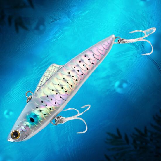 10CM/33G VIB Fishing Lure with Hooks Sinking Reflective 3D Hard Artificial Bait Freshwater Saltwater Trout Bass Walleye Fishing Accessories